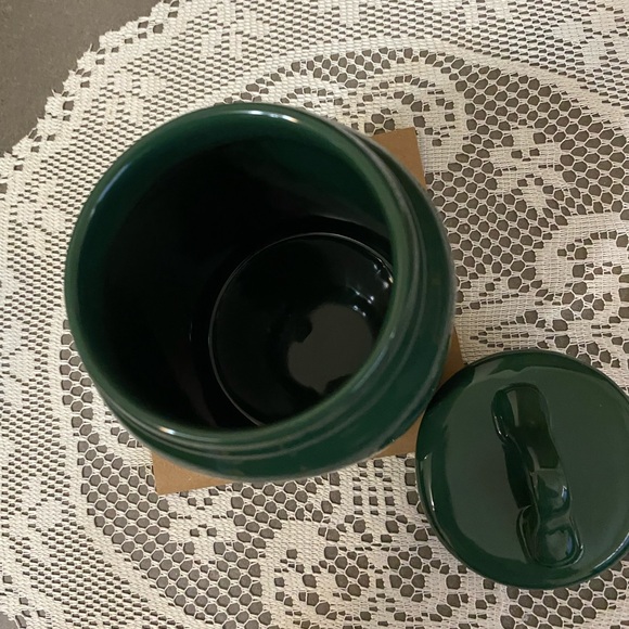 Rae Dunn Lucky Dog canister green with gold letters. - Picture 4 of 7